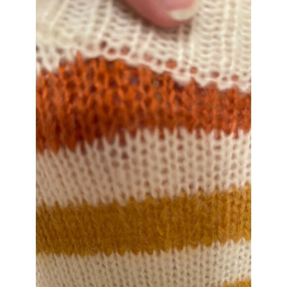 Entro Multicolor Striped Sweater Women's sz L long Balloon  sleeve‎ - Picture 10 of 12